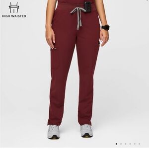 FIGS High Waist Yola Skinny Pant XL Maroon